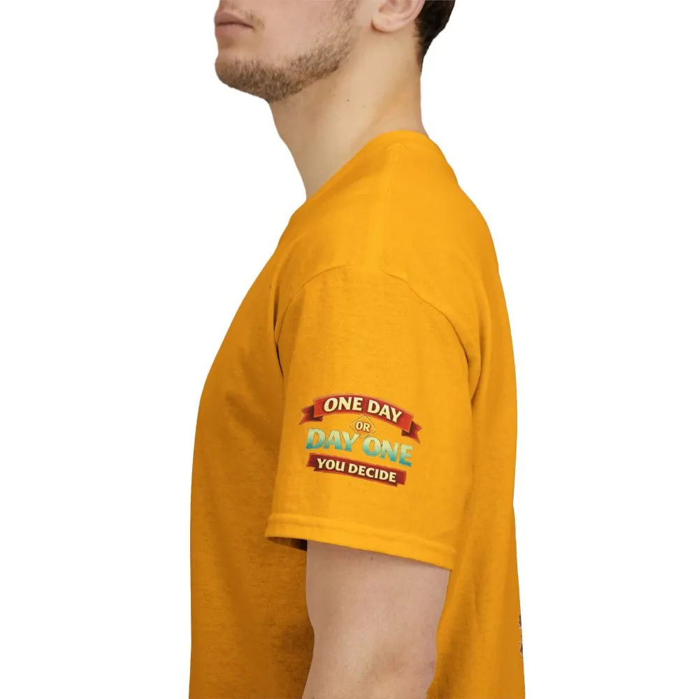 5138332009309838092_2048.jpeg Unisex Heavy Cotton Tee — "One Day Or Day One" Design Scenic-Line