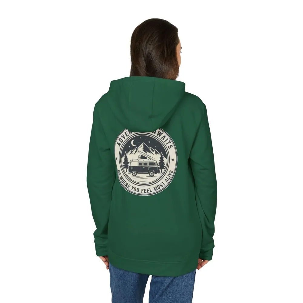 51564160245802959_2048.jpeg Hoodie(Adidas) — 'Adventure Awaits-Go Where You Feel Most Alive' Outdoor Travel Pullover (Only Back Printed)