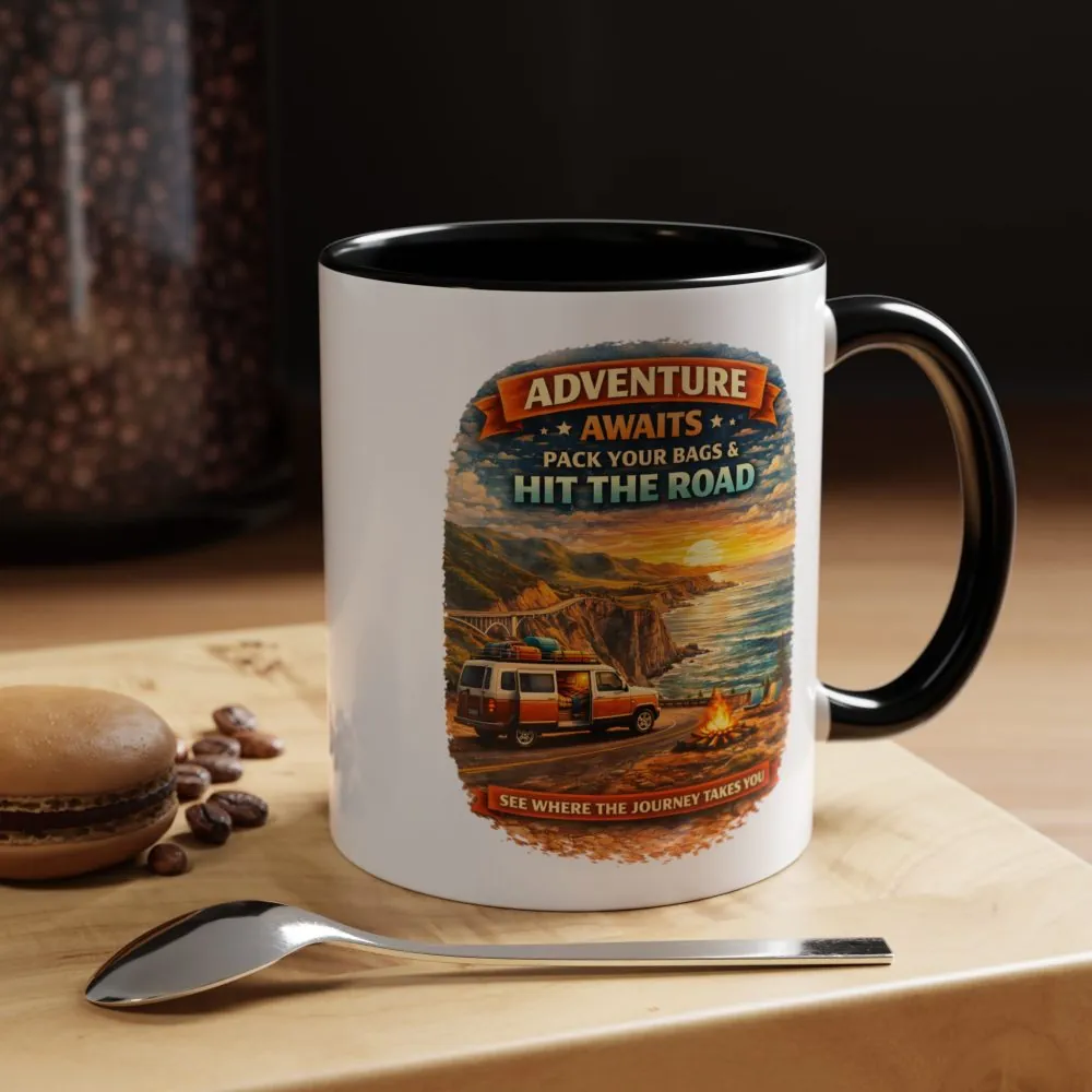 5165112018518494361_2048.jpeg Accent Coffee Mug (11, 15oz) — "Adventure Awaits-Pack Your Bags" Design Scenic-Line