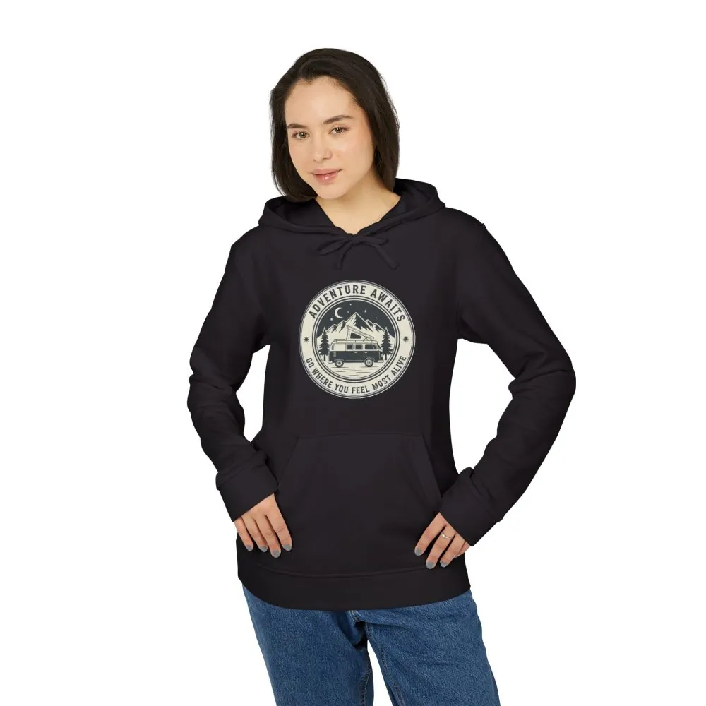 5187354792071672017_2048.jpeg Hoodie(Adidas) — 'Adventure Awaits-Go Where You Feel Most Alive' Outdoor Travel Pullover (Front + Back Printed)