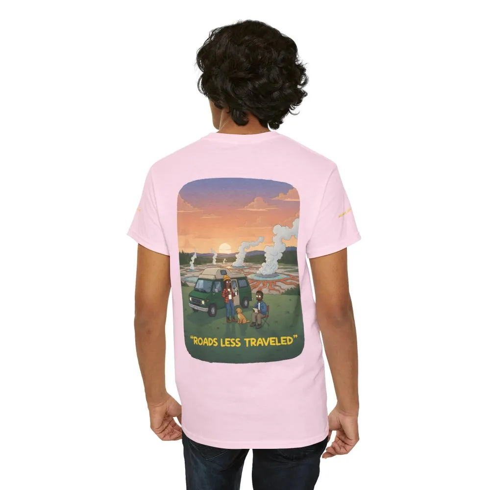 Unisex Heavy Cotton Tee — "Roads Less Traveled" Design Sitcom-Line