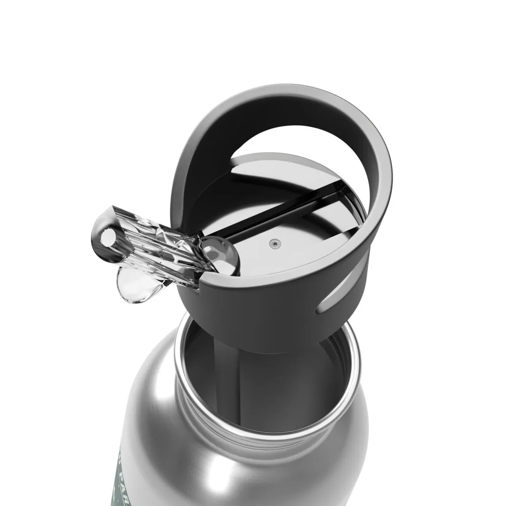 Stainless Steel Water Bottle with Straw –"Home Is Where You Park It-Adventure is the destination" Outdoor Logo 20oz