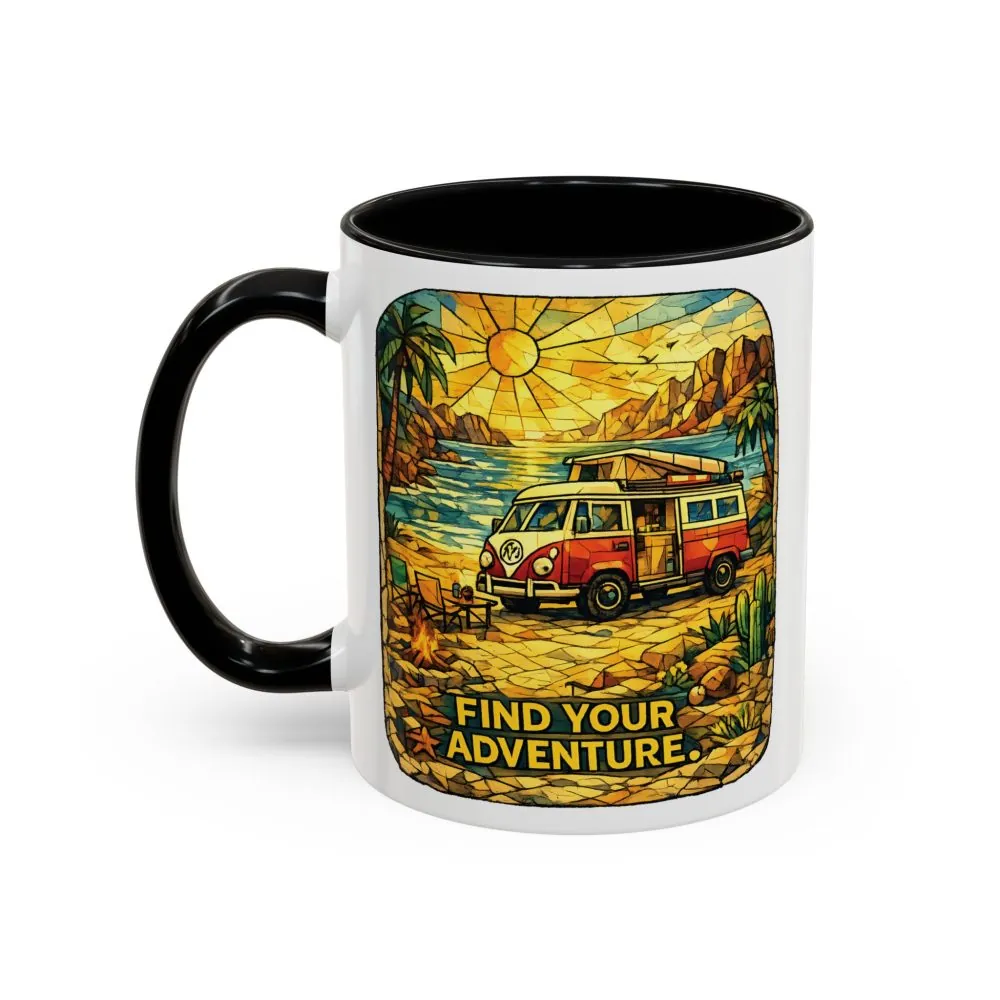 5210197123940823371_2048.jpeg Accent Coffee Mug (11, 15oz) — ""Find Your Adventure"" Design Cubic-Line