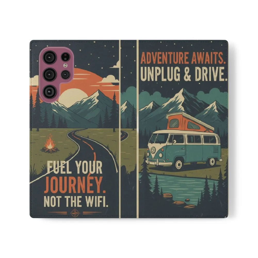 Flip Phone Case — "Fuel Your Journey, Not the Wifi" Wallet Cover