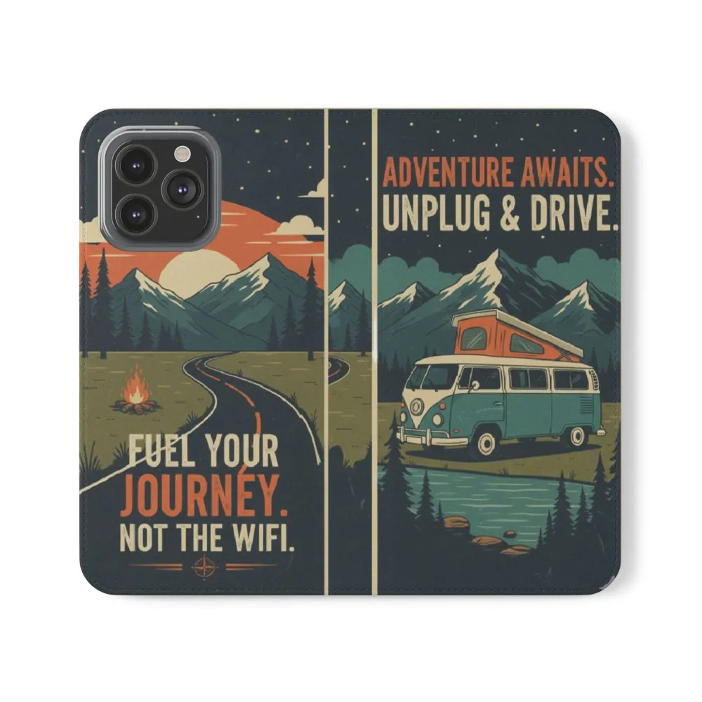 Flip Phone Case — "Fuel Your Journey, Not the Wifi" Wallet Cover
