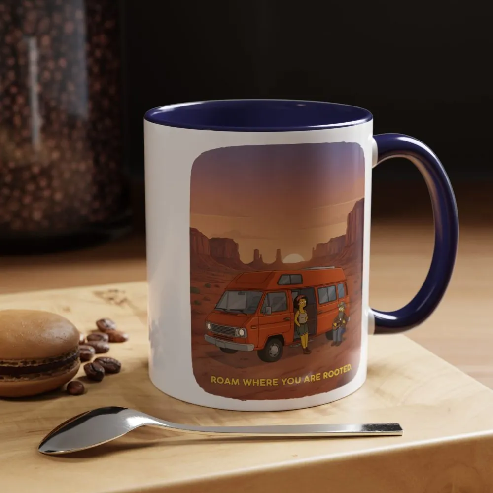 Accent Coffee Mug (11, 15oz) — "Roam Where You Are Rooted" Design Sitcom-Line
