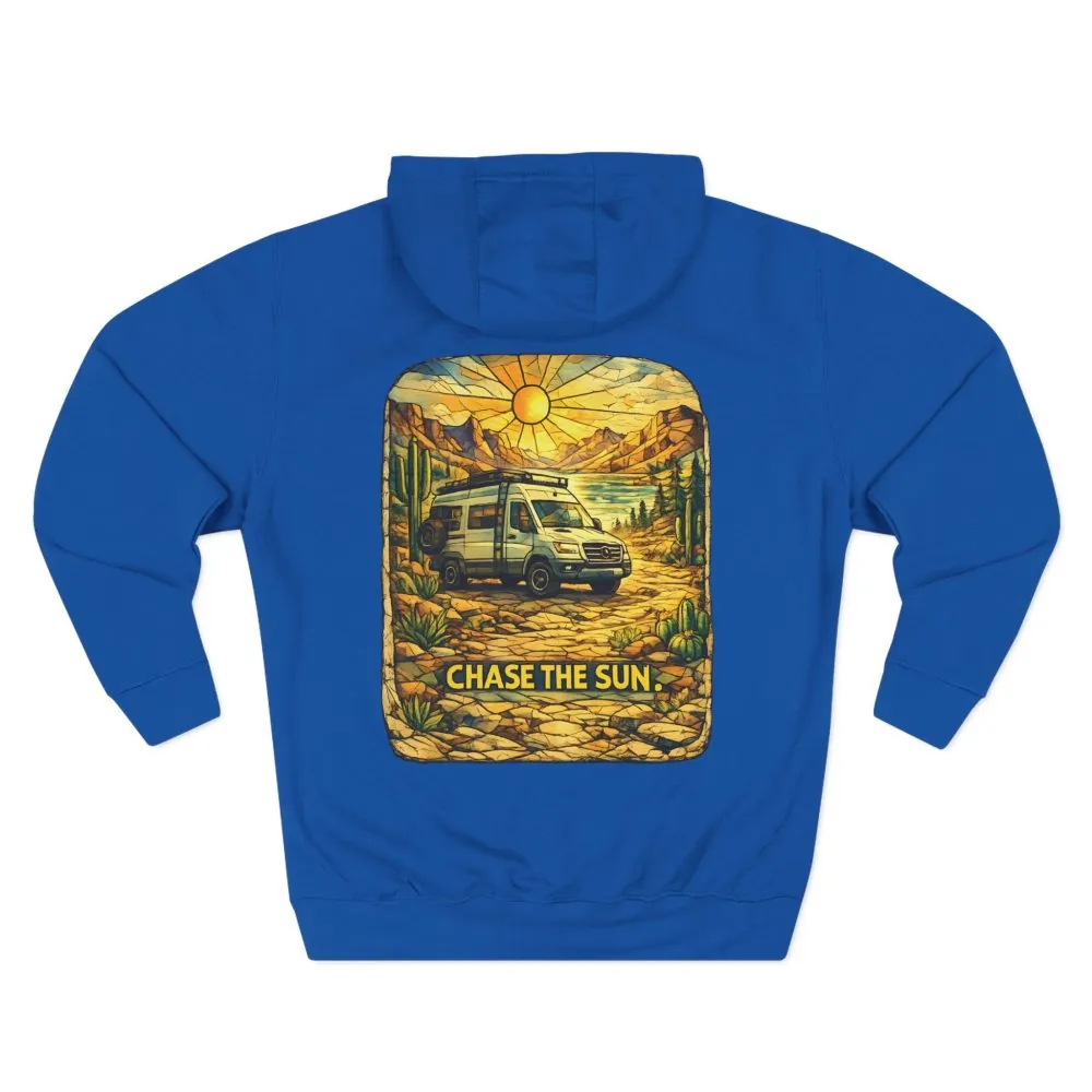 5221624339251951623_2048.jpeg Three-Panel Fleece Hoodie - "Chase The Sun" Design Cubic-Line