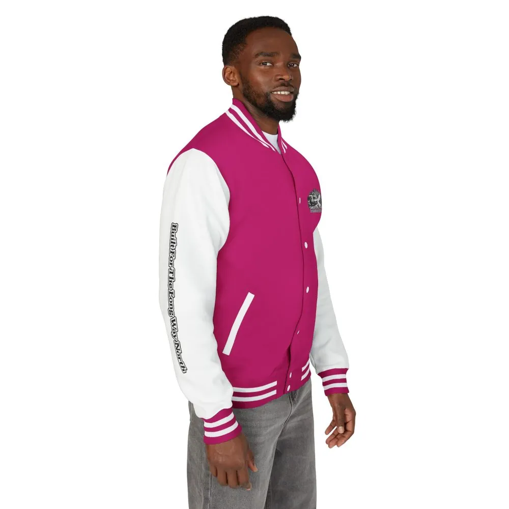 Unisex Heavyweight Letterman Jacket — "Built For The Long Way North" Travel Varsity Coat