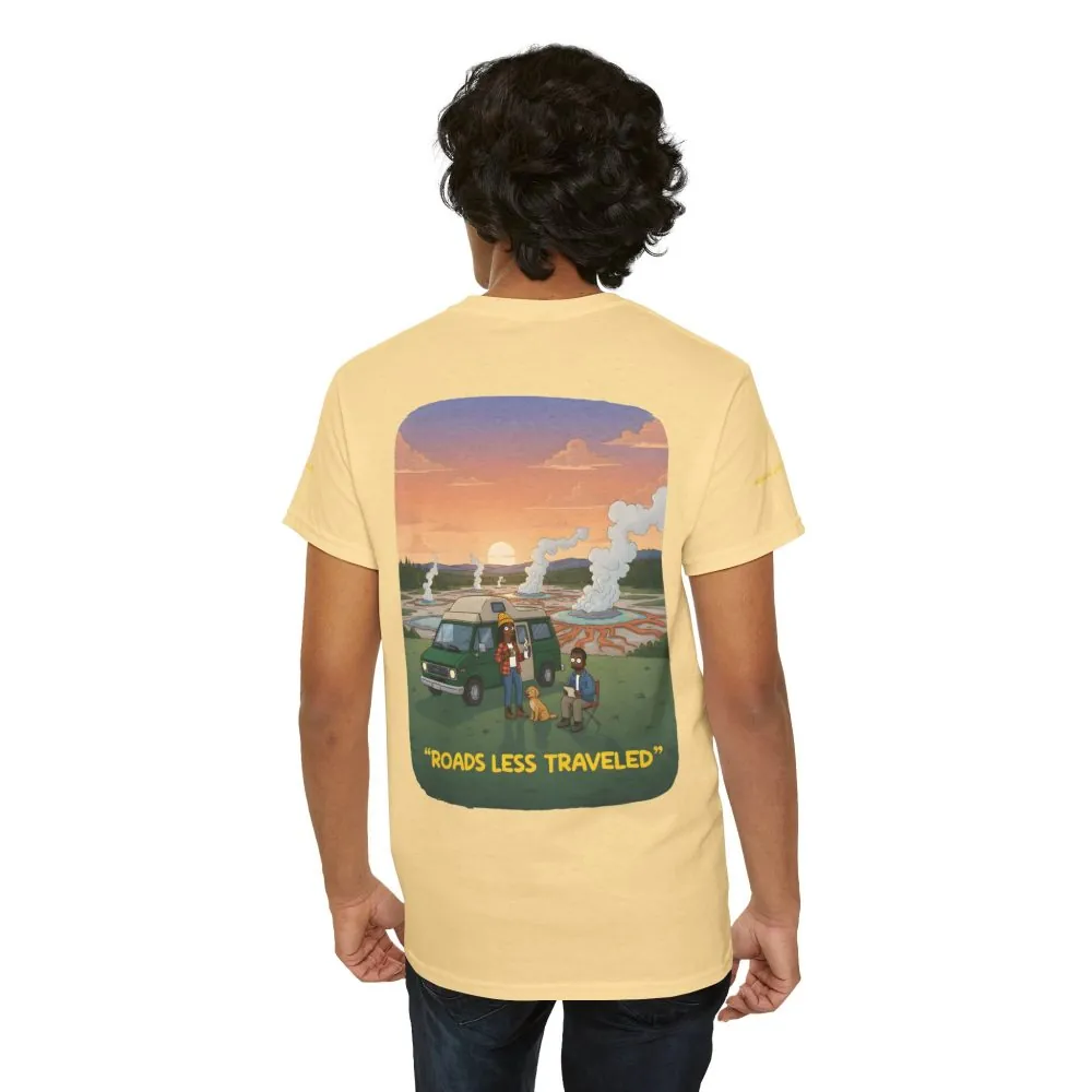 Unisex Heavy Cotton Tee — "Roads Less Traveled" Design Sitcom-Line