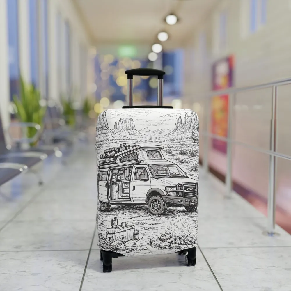 5226208114299721666_2048.jpeg Luggage Cover — Adventure Camper Sketch Travel Suitcase