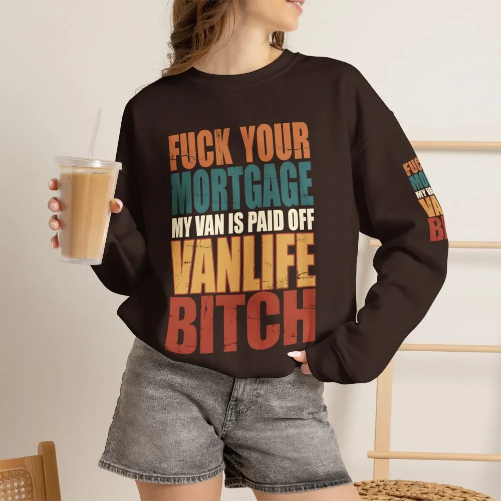 Unisex Heavy Blend™ Crewneck Sweatshirt — "Fuck Your Mortgage" Design F**K-Line