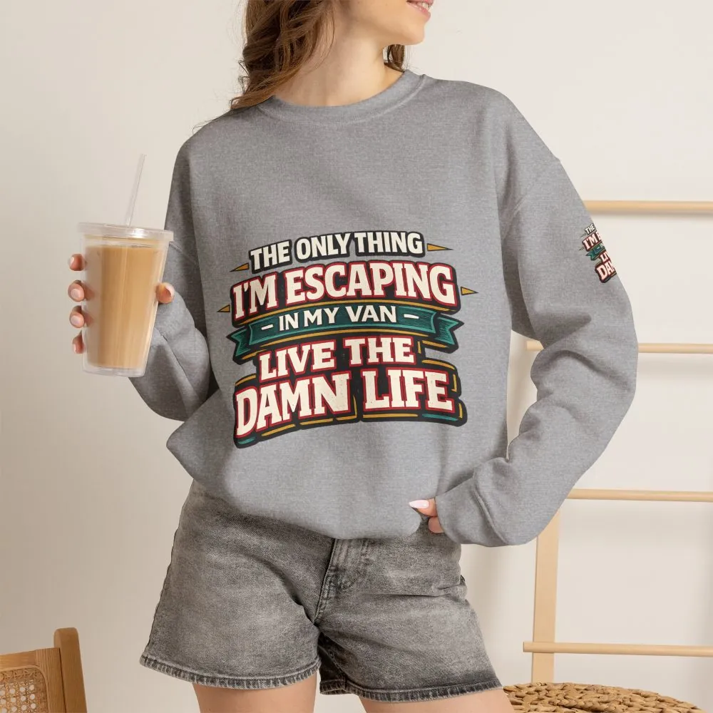 5235462363966582875_2048.jpeg Unisex Heavy Blend™ Crewneck Sweatshirt — "The Only Thing I´m Escaping" Design F**K-Line