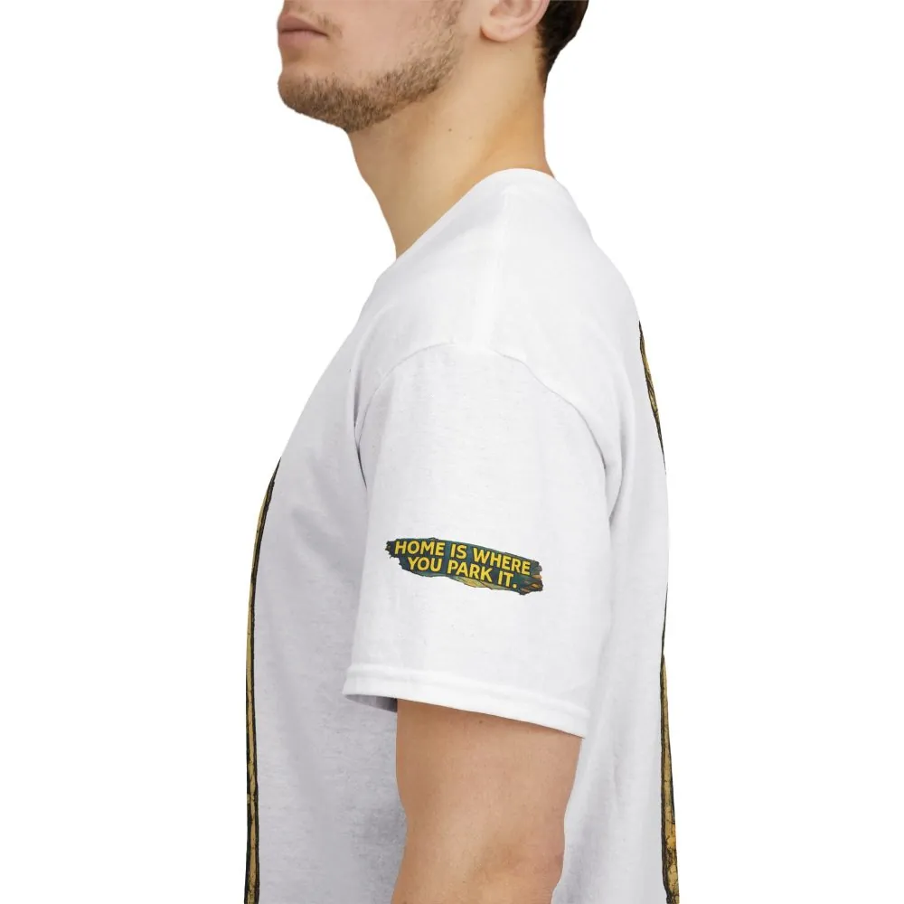 Unisex Heavy Cotton Tee — "Home Is Where You Park It" Design Cubic-Line