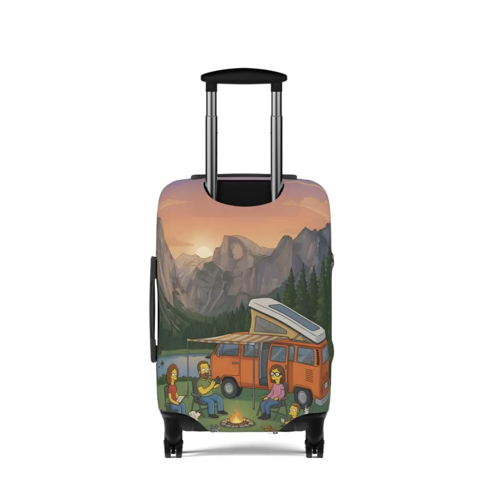 Luggage Cover — Adventure Camper Sketch Travel Suitcase(Design Sitcom-Line)