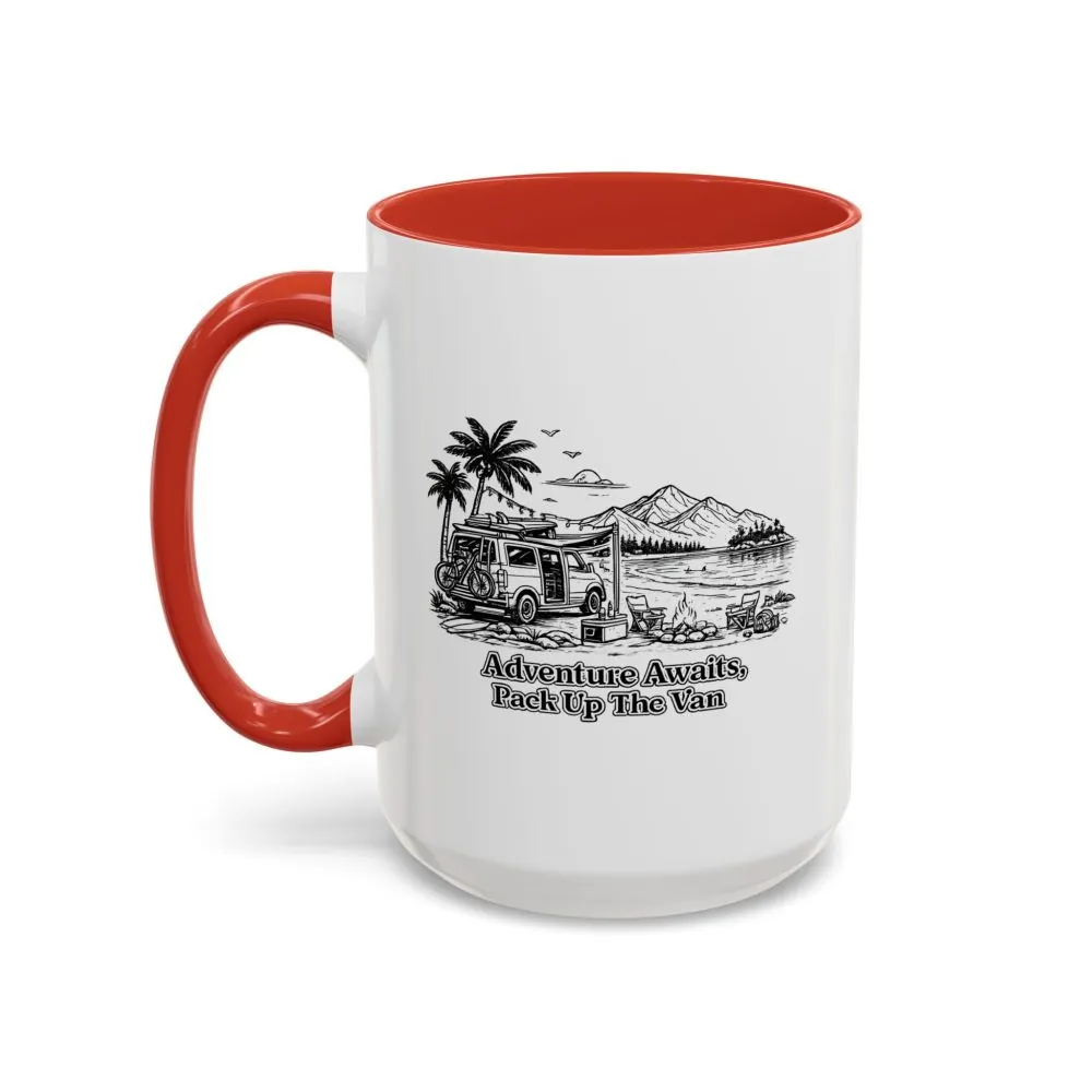 5301627231352158434_2048.jpeg Accent Coffee Mug (11, 15oz) — "Adventure Awaits,Pack Up The Van" Design Minimal-Line