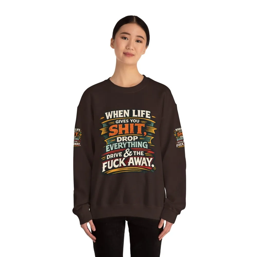 5308448133912780235_2048.jpeg Unisex Heavy Blend™ Crewneck Sweatshirt — "When Live Gives You Shit" Design F**K-Line