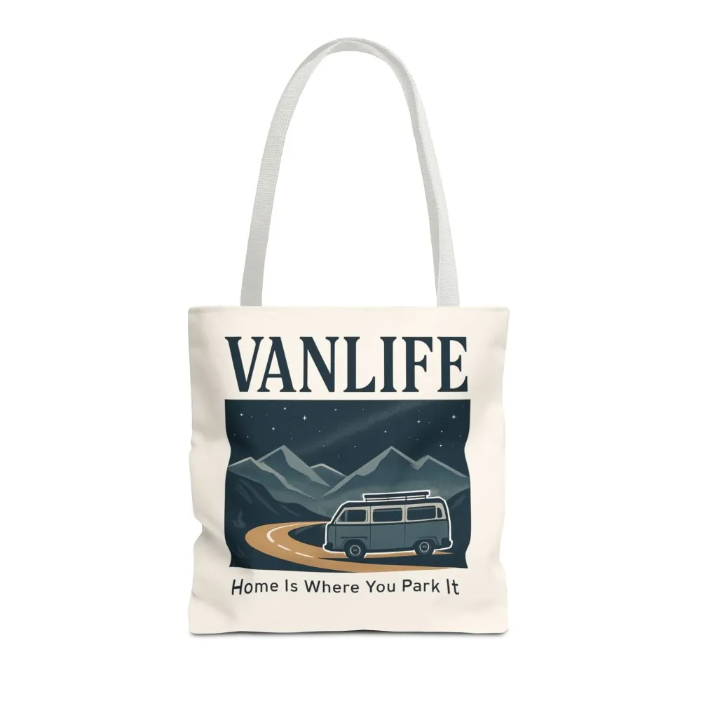 Vanlife Tote Bag — "Vanlife - Home Is Where You Park It" Campervan Beach/Adventure Tote