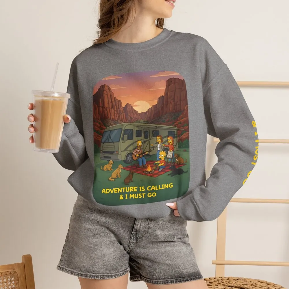 5328233404798711291_2048.jpeg Unisex Heavy Blend™ Crewneck Sweatshirt — "Adventure Is Calling-I Must Go" Design Sitcom-Line