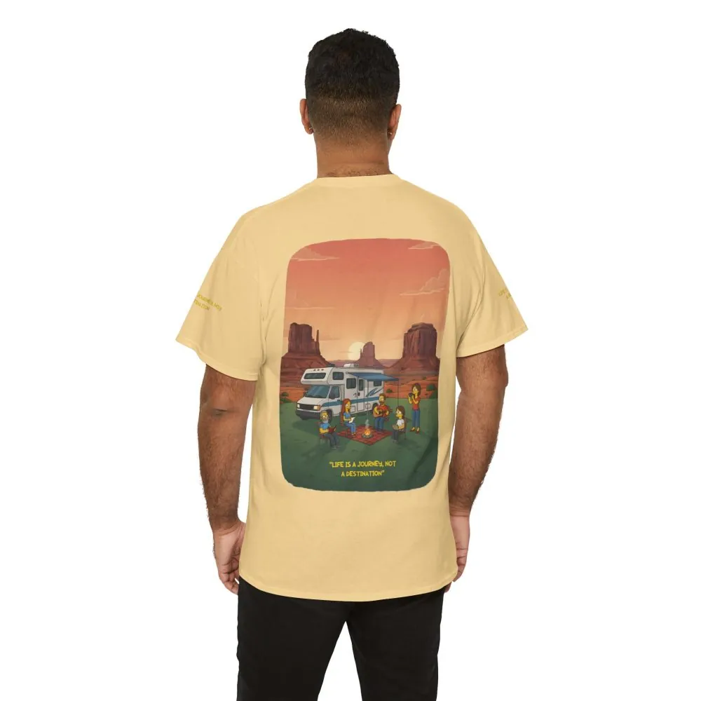 Unisex Heavy Cotton Tee — "Life Is A Journey-Not A Destination" Design Sitcom-Line