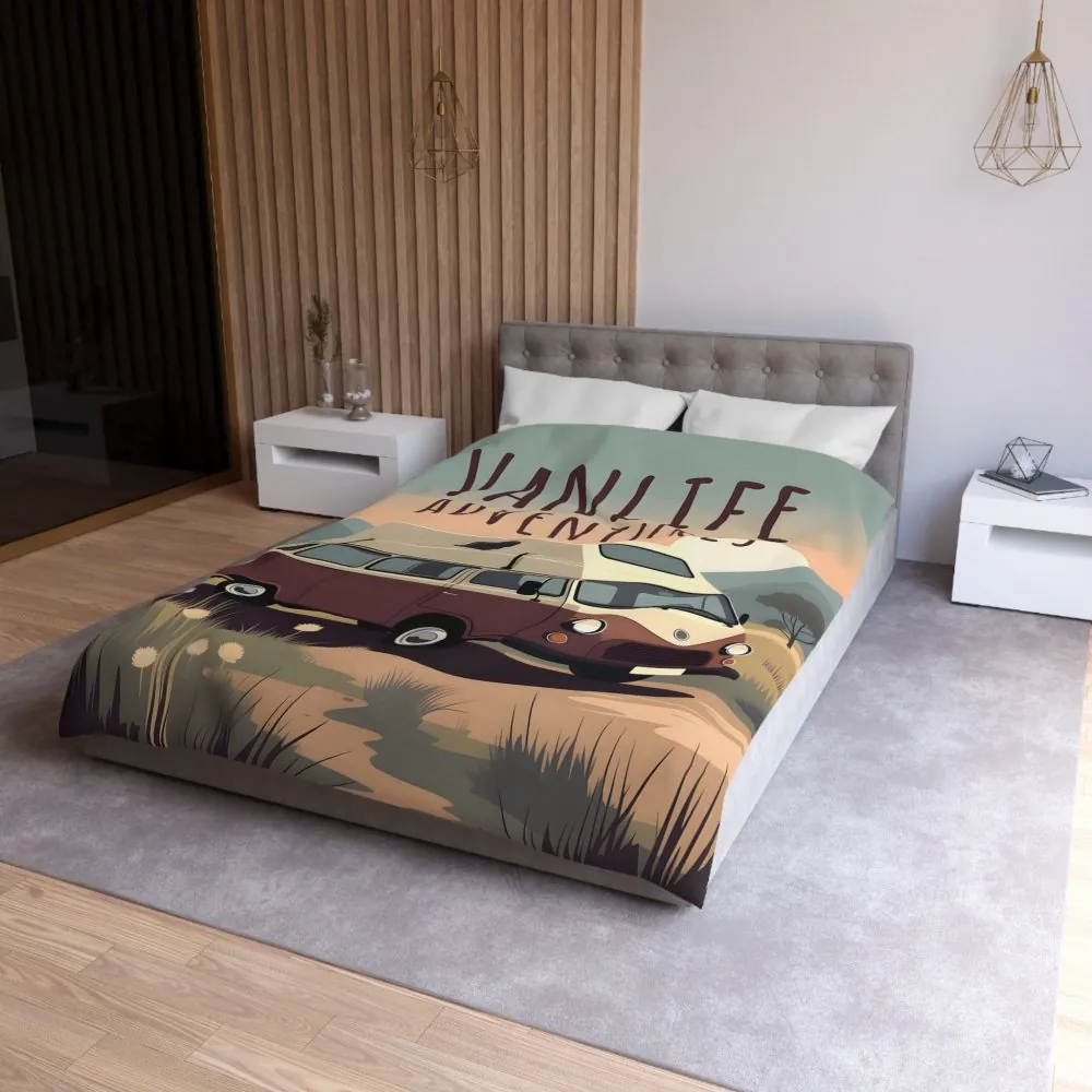 5345862822202119867_2048.jpeg Duvet Cover — "Vanlife Adventures" Vintage Camper Van Bedding for Travel Lovers