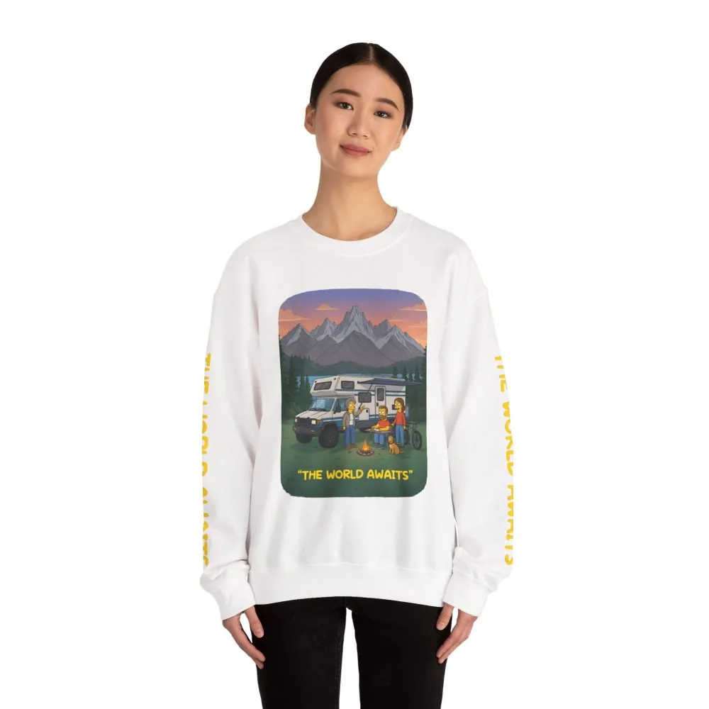 534802417232173624_2048.jpeg Unisex Heavy Blend™ Crewneck Sweatshirt — "The World Awaits" Design Sitcom-Line