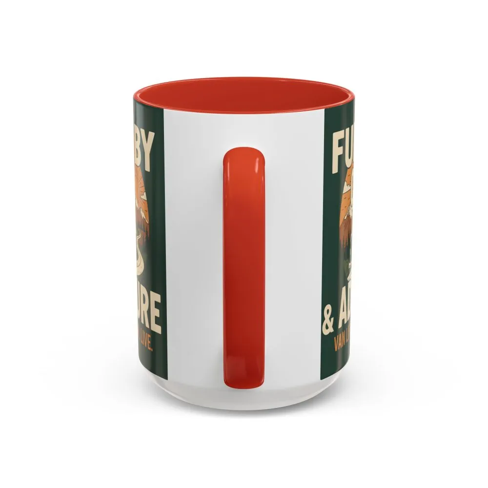 Accent Coffee Mug (11, 15oz) — "Fueled by Coffee & Adventure"