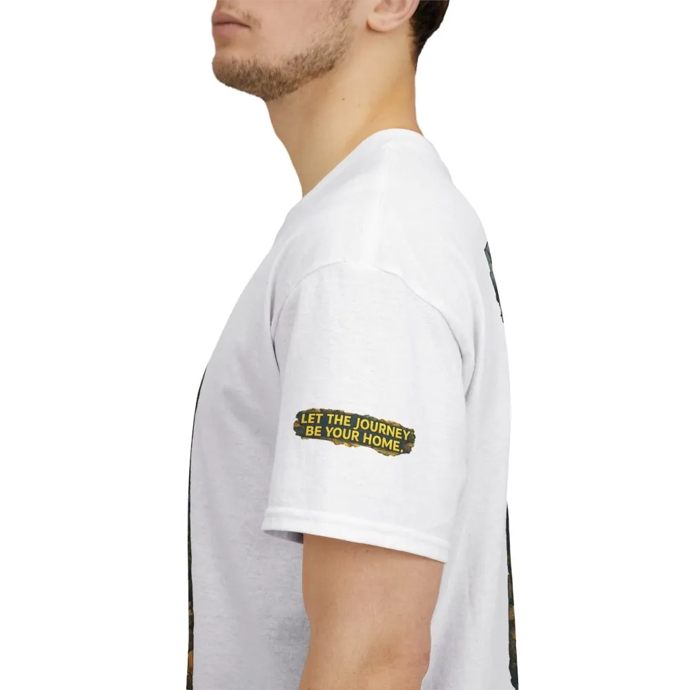 Unisex Heavy Cotton Tee — "Let The Journey Be Your Home" Design Cubic-Line