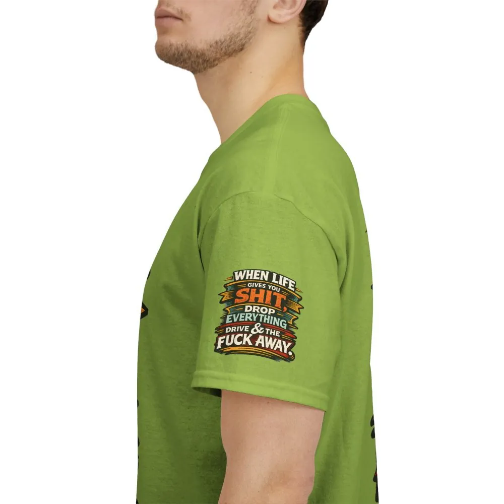 Unisex Heavy Cotton Tee — "When Live Gives You Shit" Design F**K-Line