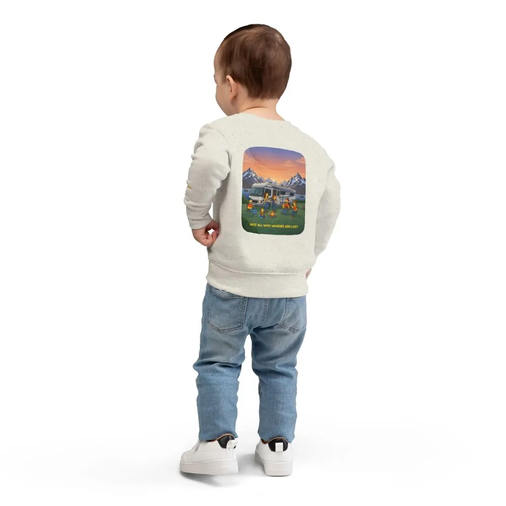 5384954461831699709_2048.jpeg Toddler Sweatshirt - "Not All Who Wander Are Lost" (Design Sitcom-Line)