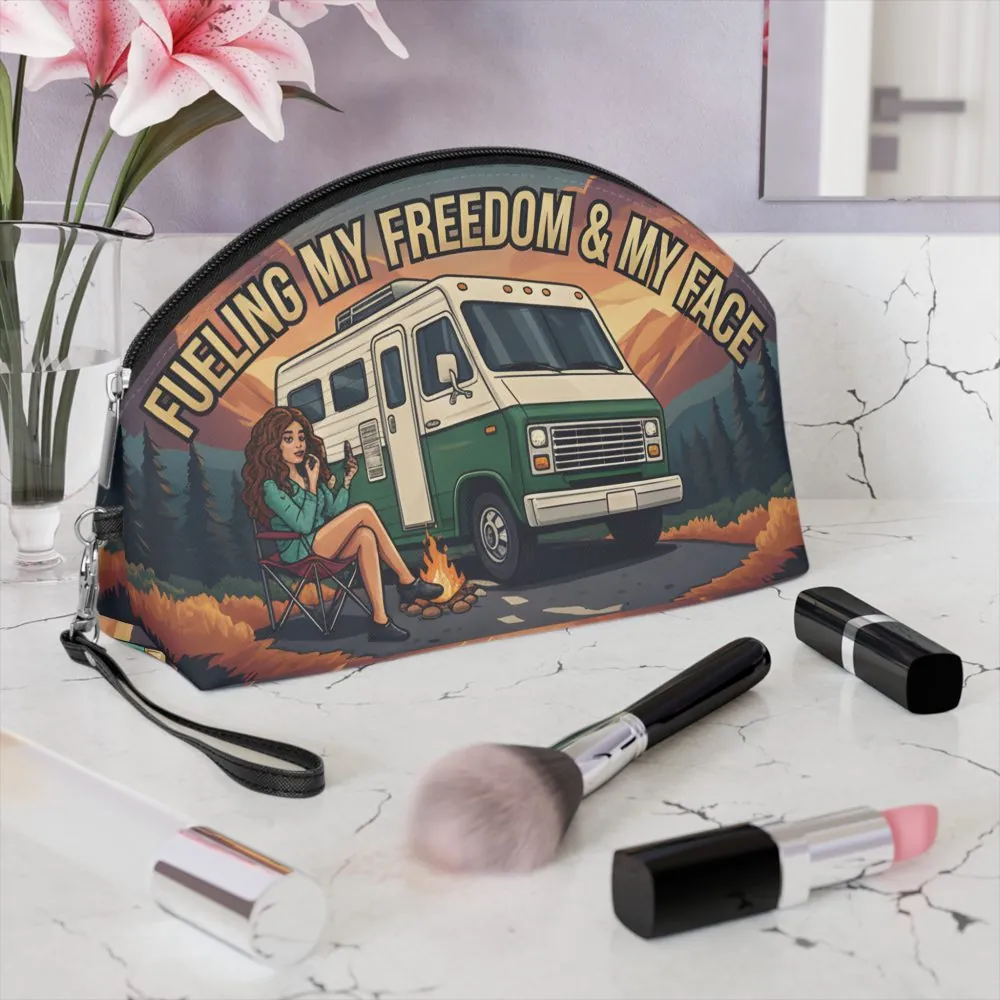 Makeup Bag — "Fueling My Freedom ANd My Face" campervan quoted