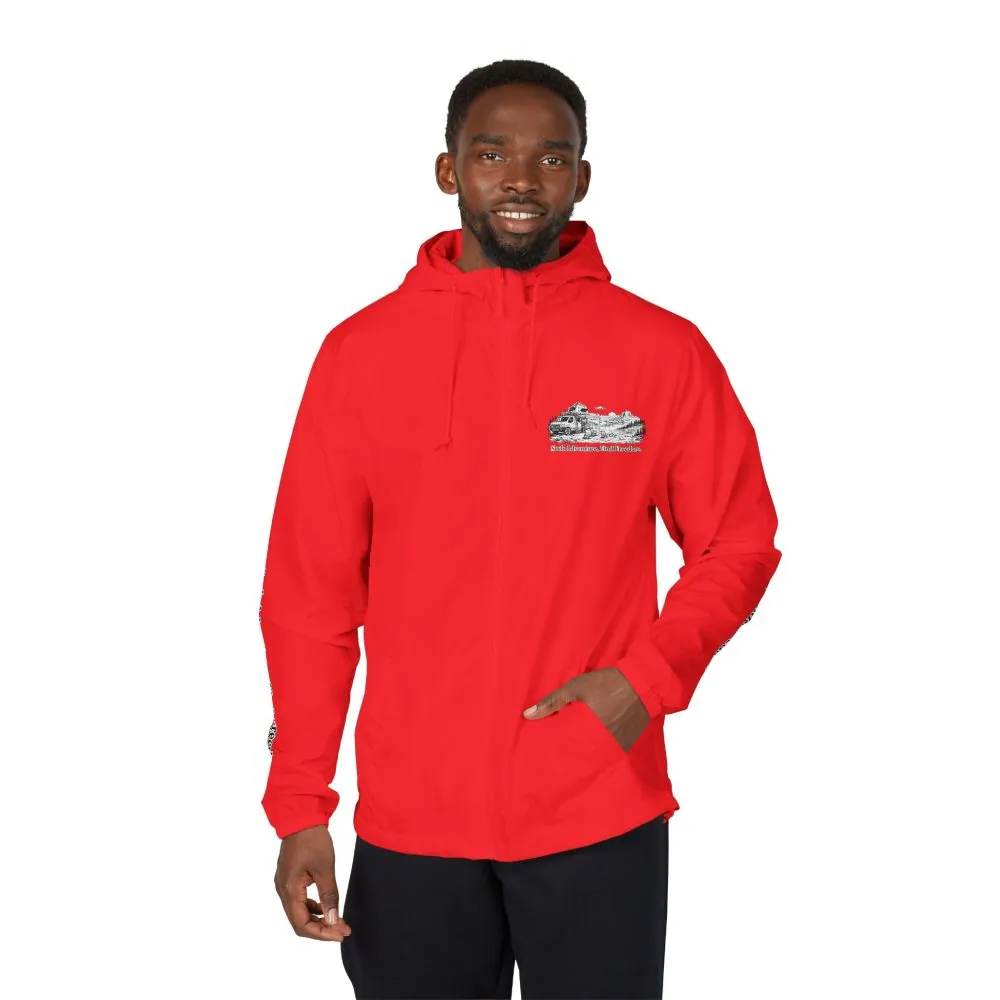 Unisex Full-Zip Windbreaker Jacket — "Seek Adventure, Find Freedom" (Design "Minimal-Line")