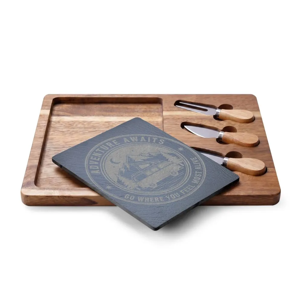 Engraved Charcuterie Board - "Adventure Awaits-Go Where You Feel Most Alive" (4 Variants Available)