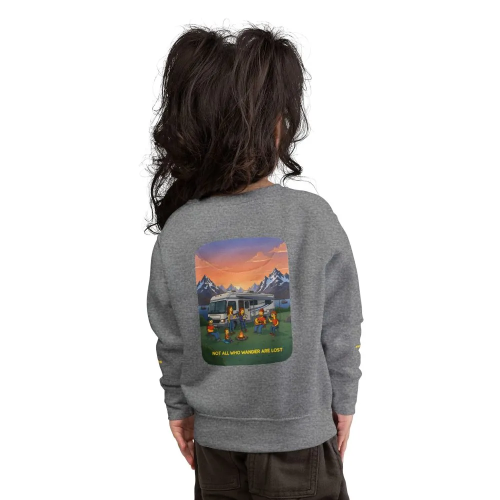 5409229416228464813_2048.jpeg Toddler Sweatshirt - "Not All Who Wander Are Lost" (Design Sitcom-Line)