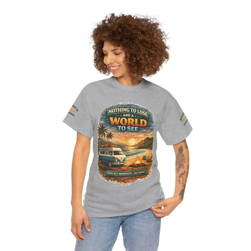 Unisex Heavy Cotton Tee — "Nothing To Lose " Design Scenic-Line
