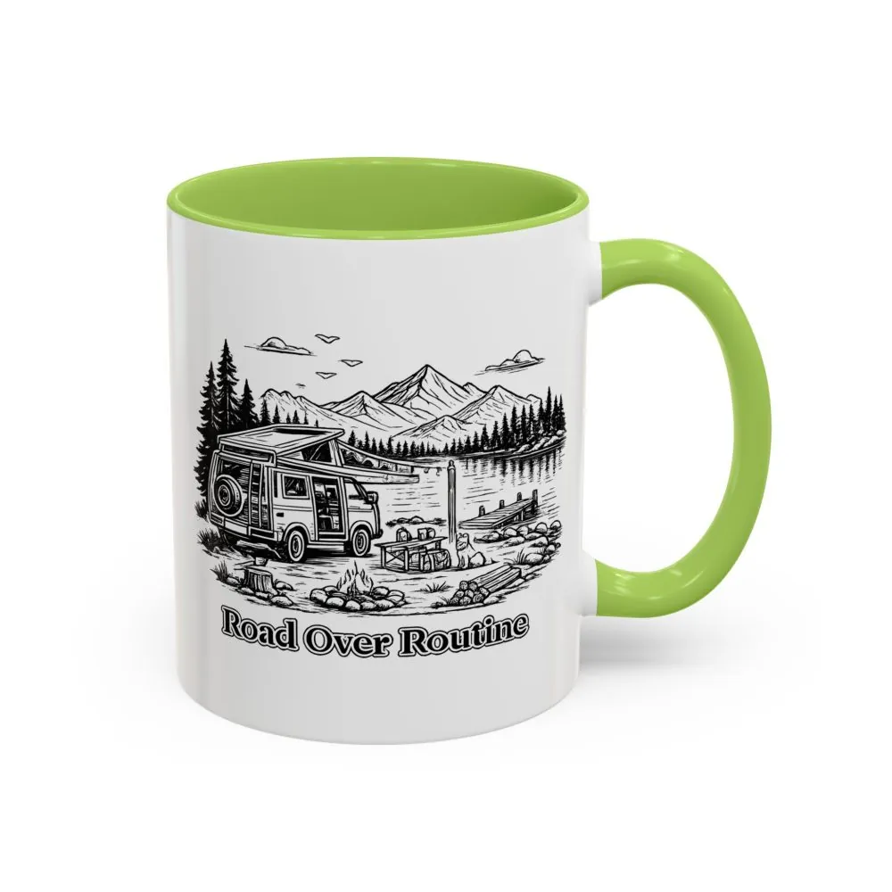 5454385350669101629_2048.jpeg Accent Coffee Mug (11, 15oz) — "Road Over Routine" Design Minimal-Line