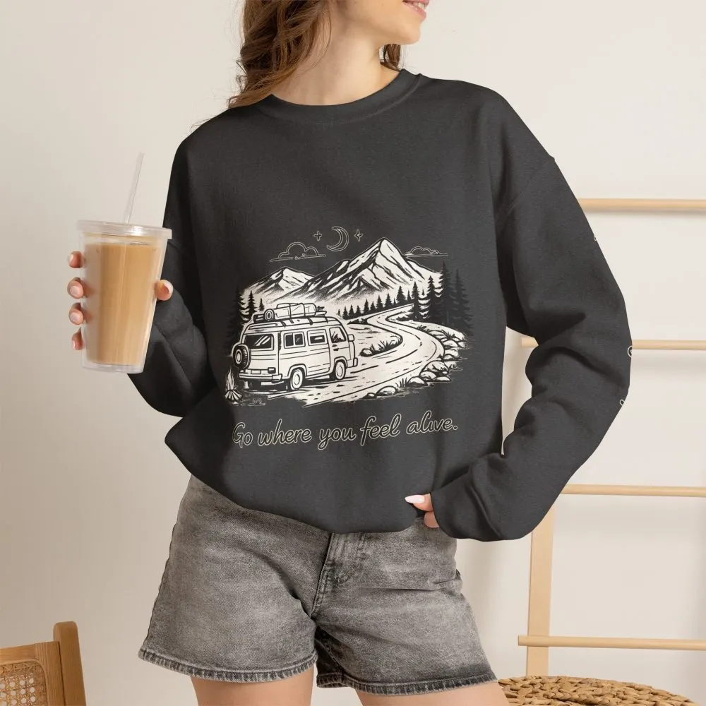 5455810993886907775_2048.jpeg Unisex Heavy Blend™ Crewneck Sweatshirt — "Go Where You Feel Alive" Design Minimal-Line