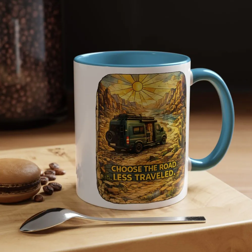 5464092620342469960_2048.jpeg Accent Coffee Mug (11, 15oz) — "Choose The Road Less Traveled" Design Cubic-Line