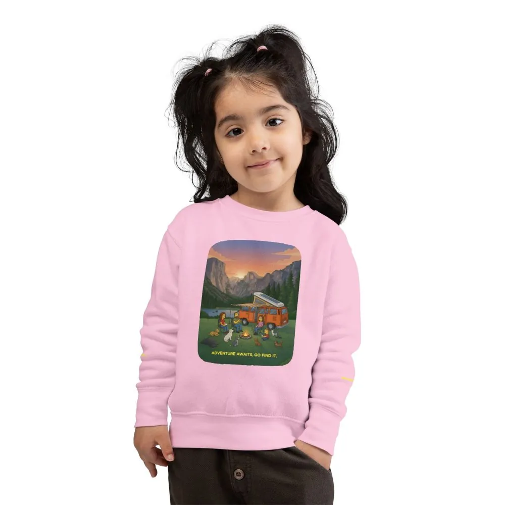 Toddler Sweatshirt - "Adventure Awaits-Go Find It" (Design Sitcom-Line)