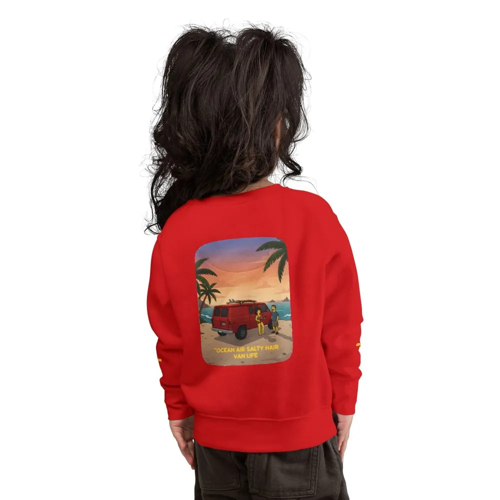 5484259614072725486_2048.jpeg Toddler Sweatshirt - "Ocean Air Salty Hair Van Life" (Design Sitcom-Line)
