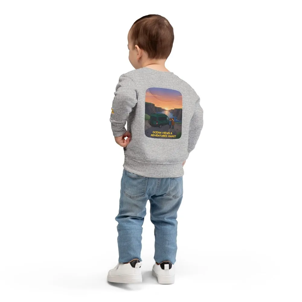 5514339836077596166_2048.jpeg Toddler Sweatshirt - "Ocean Views-Adventures Awaits" (Design Sitcom-Line)