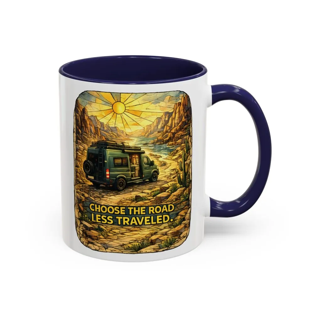 5514419745720029824_2048.jpeg Accent Coffee Mug (11, 15oz) — "Choose The Road Less Traveled" Design Cubic-Line