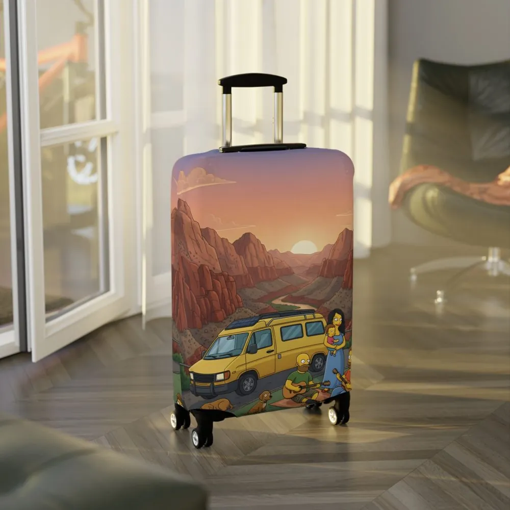 Luggage Cover — Adventure Camper Sketch Travel Suitcase(Design Sitcom-Line)