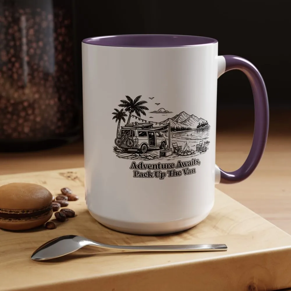 5519568708314084950_2048.jpeg Accent Coffee Mug (11, 15oz) — "Adventure Awaits,Pack Up The Van" Design Minimal-Line