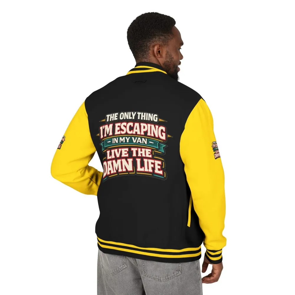 Unisex Heavyweight Letterman Jacket — "The Only Thing I´m Escaping" Design F**K-Line