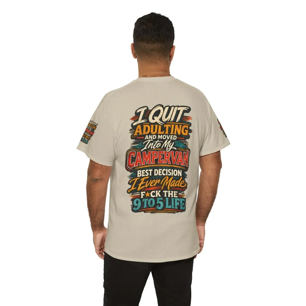 Unisex Heavy Cotton Tee — "I Quit Adulting" Design F**K-Line