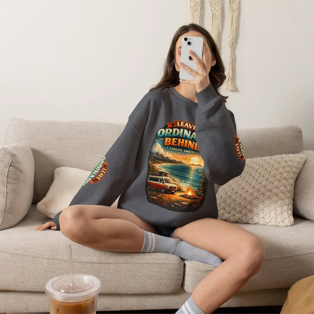 Unisex Heavy Blend™ Crewneck Sweatshirt — "Leave Ordinary Behind" Design Scenic-Line