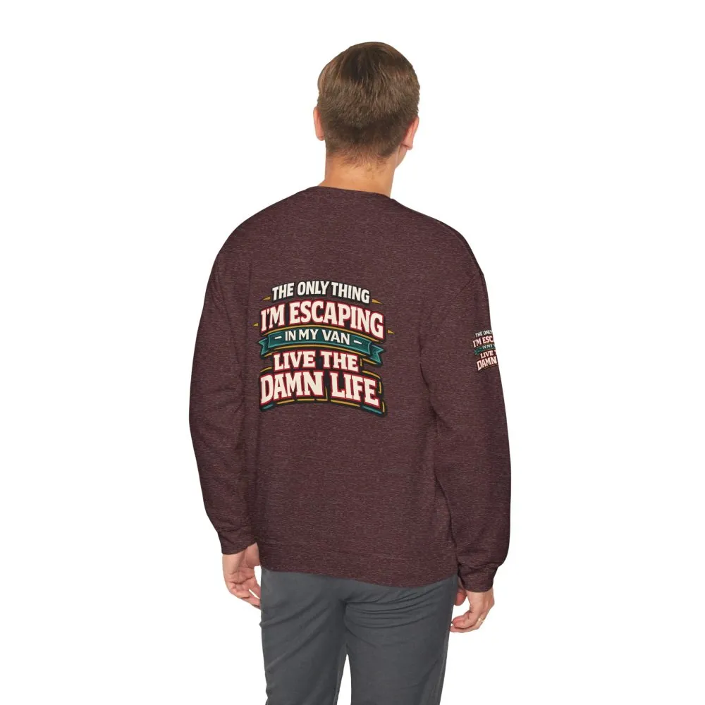 5537287236636131915_2048.jpeg Unisex Heavy Blend™ Crewneck Sweatshirt — "The Only Thing I´m Escaping" Design F**K-Line