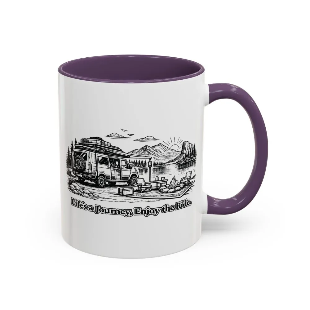 5539023919971679508_2048.jpeg Accent Coffee Mug (11, 15oz) — "Lifes A Journey,Enjoy The Ride" Design Minimal-Line