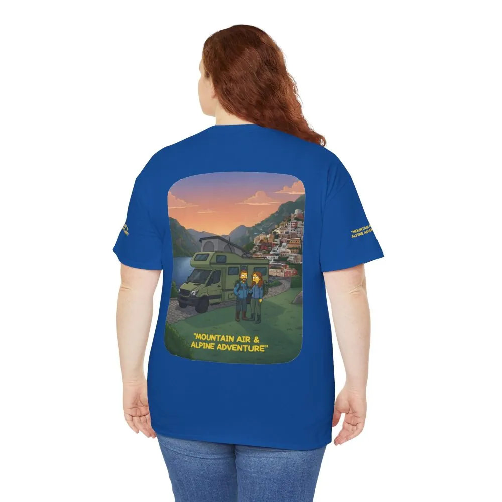 5564547561277016974_2048.jpeg Unisex Heavy Cotton Tee — "Mountain Air And Alpine Adventure" Design Sitcom-Line