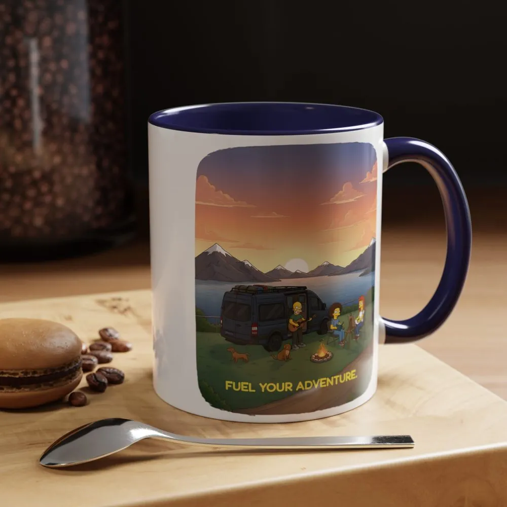 Accent Coffee Mug (11, 15oz) — "Fuel Your Adventure" Design Sitcom-Line